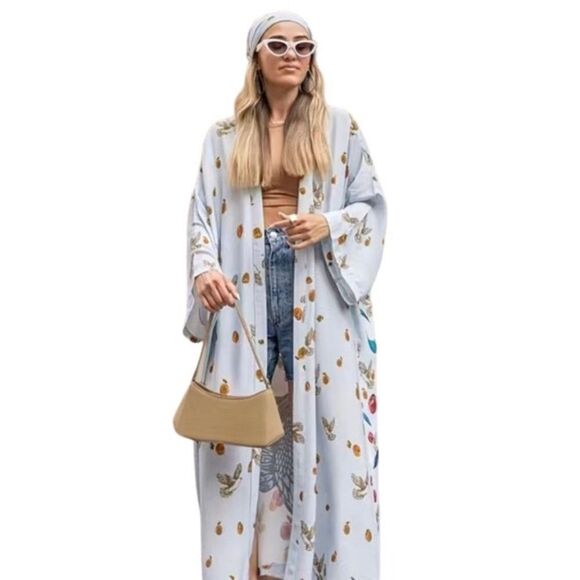 New Beautiful Bohemian Graphic Print Casual Cover Up Kimono - Picture 1 of 7